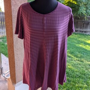 Heartstrings Striped Purple Tunic Shirt